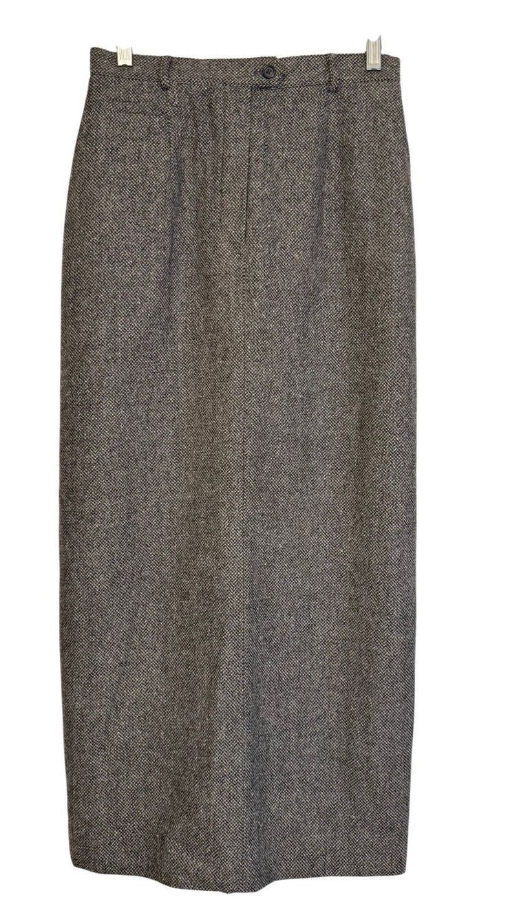 Lauren Ralph Lauren Vintage Wool Tweed Herringbone Maxi Pencil Skirt Sz. 6 Prepp